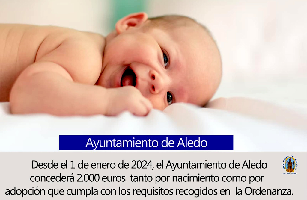 El Ayuntamiento de Aledo incentiva la natalidad con 2.000 euros por nacimiento o adopción